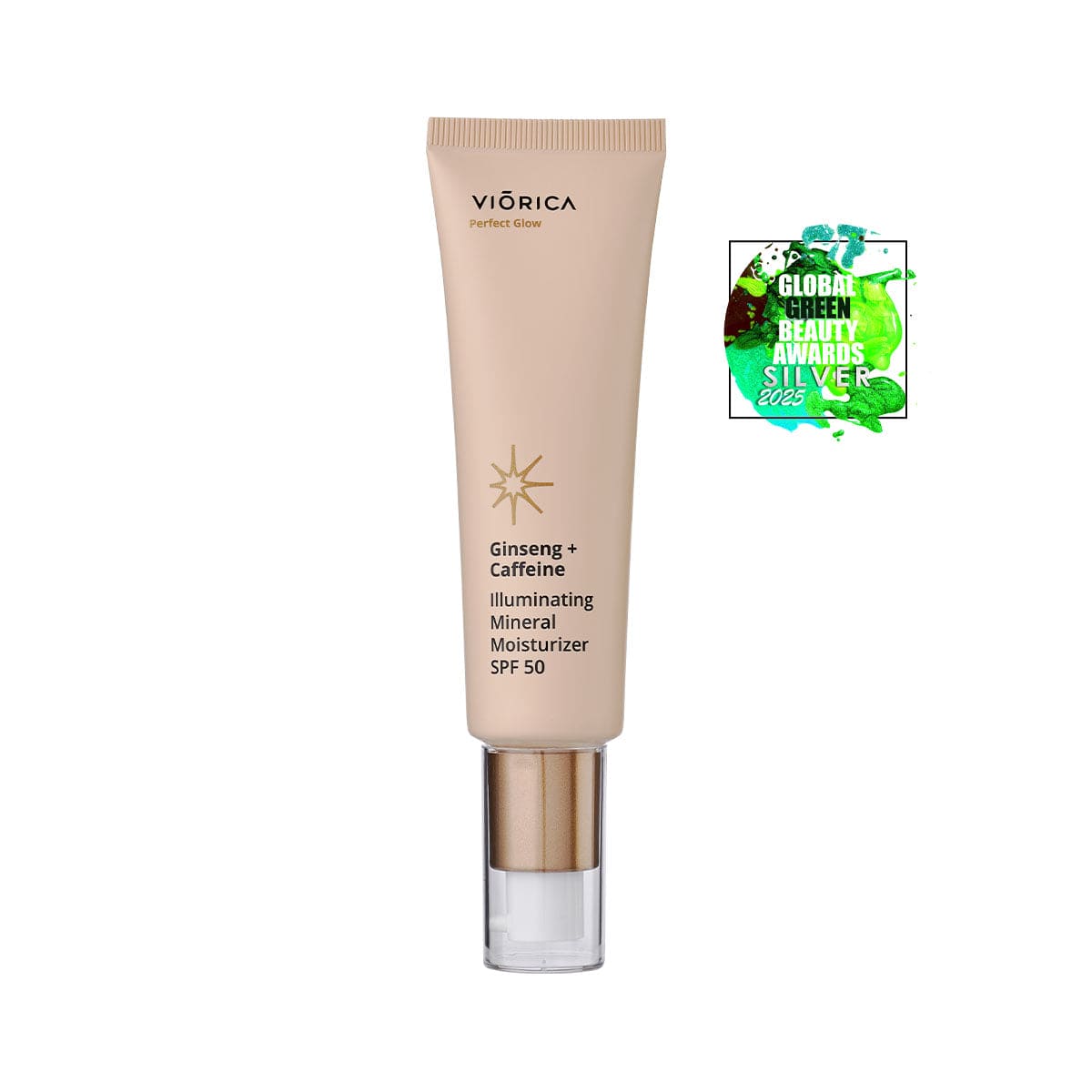 CREMĂ HIDRATANTĂ ȘI ILUMINANTĂ CU PROTECȚIE MINERALĂ SPF 50 GINSENG + CAFEINĂ, PERFECT GLOW