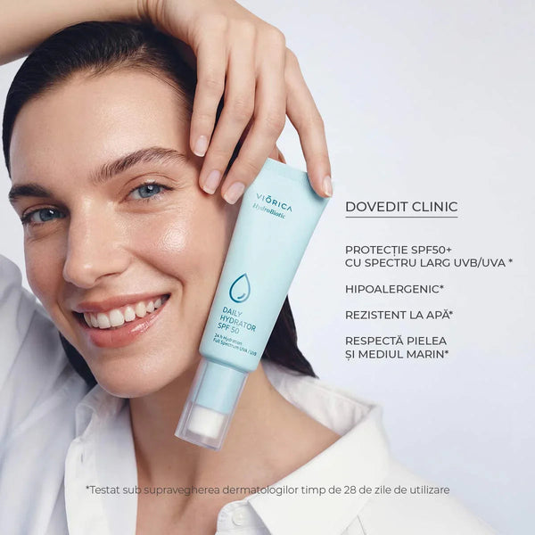 Cremă de Viorica Cosmetic zi Hidroprotectoare SPF 50, HydroBiotic