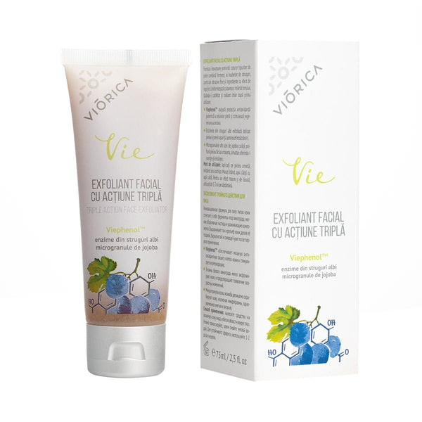 Exfoliant facial cu acțiune triplă, Viorica Vie