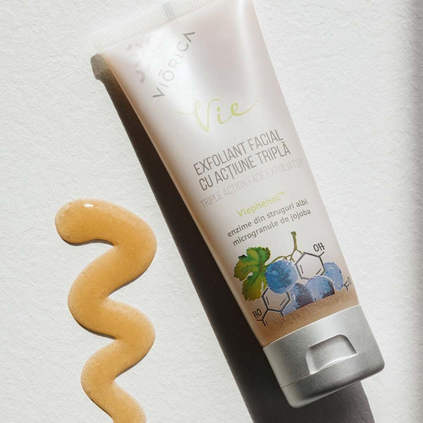 Exfoliant facial cu acțiune triplă, Viorica Vie